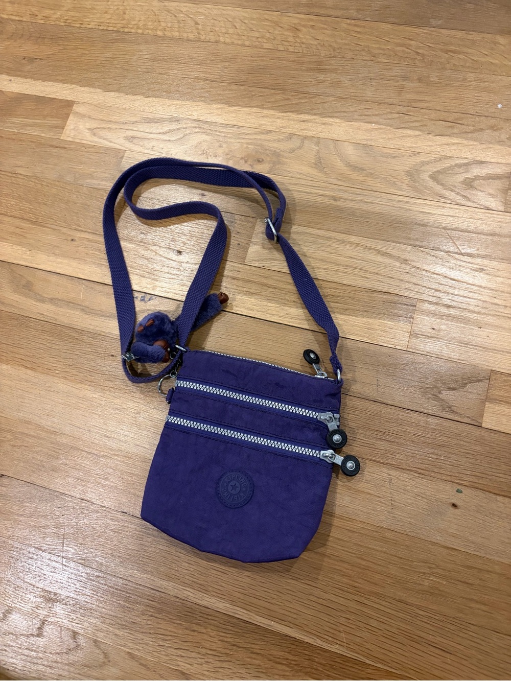 Kipling Purple Dual-Zip Small Crossbody Bag